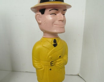 Original 1965 Blow Mold Dick Tracey Vintage Mold toys Vintage Cartoon TV Characters Figurines Vintage Blow Mold TV Detective Dick Tracey