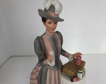 Mrs Albee 1984 Award Avon Victorian Lady Figurine 1980s Mrs Albee Avon presidents club awards Victorian Lady Figurines Victorian Home decor