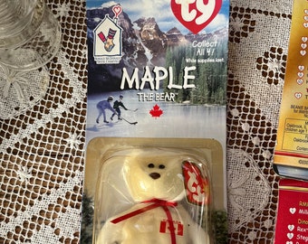 Maple The Bear Ty Beanie Babies Canada International McDonalds Ty Teddy Bear Ty Beanie Lot of Teddy Bears For Sale Canadian Hockey Ty