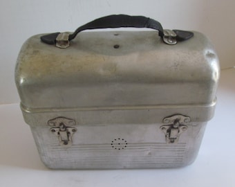 Dome Top Lunch Box Lunch box Metal Lunch Pail Aluminum Sanit Non Rust Lunch Box Vintage metal lunch boxes Vintage Metal Lunch Box