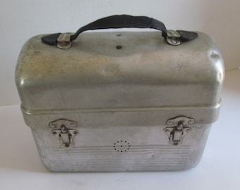 Dome Top Lunch Box Lunch box Metal Lunch Pail Aluminum Sanit Non Rust Lunch Box, Vintage metal lunch boxes Vintage Metal Lunch Box