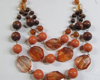 Lovely Honey Brown Boho Necklace Bib Necklace Bohemian Necklace Brown 16" -18" adjustable necklace women Gifts for Her Boho Necklace Browns
