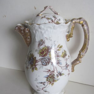 Beautiful Antique Limoges Chocolate Pot Blue Tea Pot Limoges Hand Painted Porcelain French Limoges France Signed LS & S Lewis Strauss