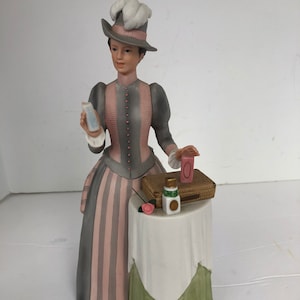 Mrs Albee 1984 Award Avon Victorian Lady Figurine 1980s Mrs Albee Avon presidents club awards Victorian Lady Figurines Victorian Home decor