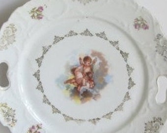 Cherubs and Angels Cake Plate Cherub Plate Collector Plate Cherub Decor Cabinet Plates for Walls Art Nouveau Decor Plate Angel Decor