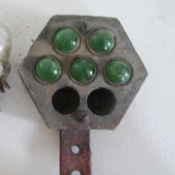 Antique Motorcycle Parts Motorcycle Light Green Glass Jeweled Light Antique Automobile Green Jeweled Octagon Motorcycle Light