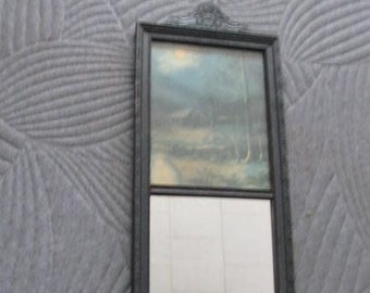 Lovely Antique Victorian Wall Mirror Wooden Frame Mirror on Bottom Pastel Picture Maxwell Parish Wall Decor