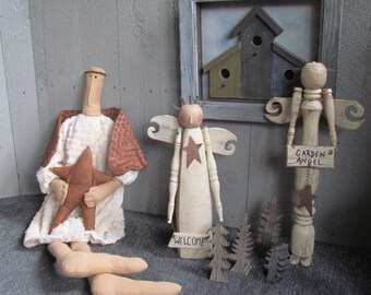 Primitive Angel Doll Primitive Art Doll Ready To Ship Primitive Home Decor Grungy Primitive Dolls OOAK Prim Doll Hand Made Primitive Doll