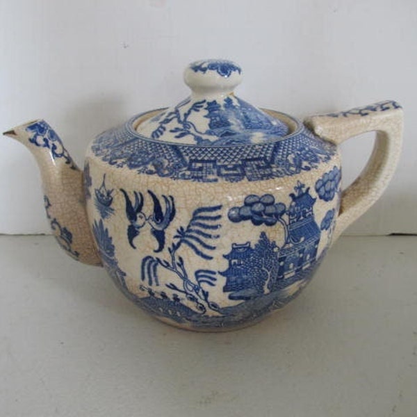 Blue Willow Teapot Etsy