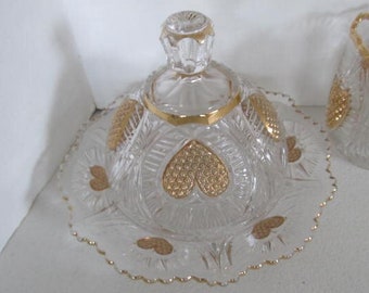 Butter Canadian Dominion Jefferson Rayed Heart Butter dish Gold Heart Canadian Dominion Rayed Heart Victorian Rayed Heart Domed Butter Dish