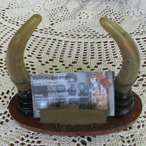 Business Card Holders Man Cave Decor Deer Antler  Goat Horn Trophy Mount Business Card Holders Executives Office Desk Decor Gift for Him
