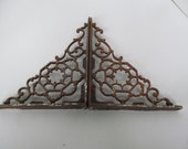 Antique Architectural Hardware Victorian Antique Cast Iron Brackets Matching Pair of Antique Brackets Salvage Ornate Cast Iron Bracket