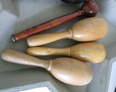 Collection of 4 Antique Wooden Sock Darner Cobbler Shoemaker Primitive Decor Wooden Sock Darner Egg Vintage Sewing Items Sewing Room Decor