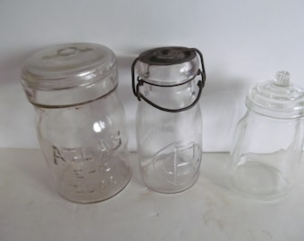 Unusual Atlas Mason Jar Glass Refrigerator Storage Container Primitive Kitchen Decor Glass Canning Jar Storage Clear Glass Atlas Mason Jar