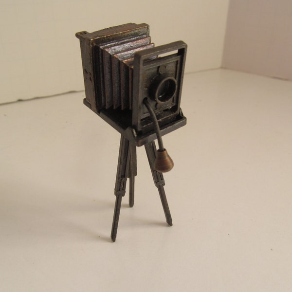Miniature Camera Figurines miniature Figurines Antique Tripod Camera Figurines Picture Box Camera Bronze Miniatures Dollhouse Accessories
