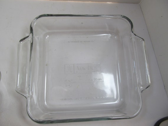 Anchor Hocking Square Glass Casserole Dish 8 X 8 Baking Dishes Clear Glass  Bakeware Anchor Hocking Baking Dish Sq Cake Pan 8x8 Bakeware 