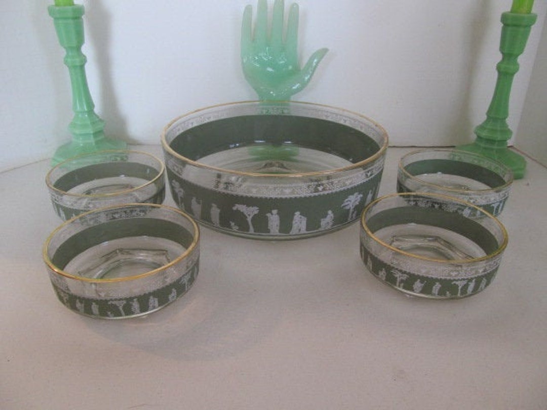 Salad Bowl Set Big Salad Bowl With 4 Matching Bowls Greece Design Set