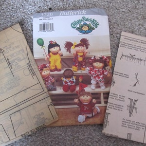 Uncut Vintage Cabbage Patch Kids Dolls Sewing Patterns for Doll Clothes 1980s Cabbage Patch Doll Clothing Butterick Sewing Patterns CPK Doll