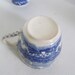 Distressed Cream and Flow Blue Transferware Castle Pattern Blue ...