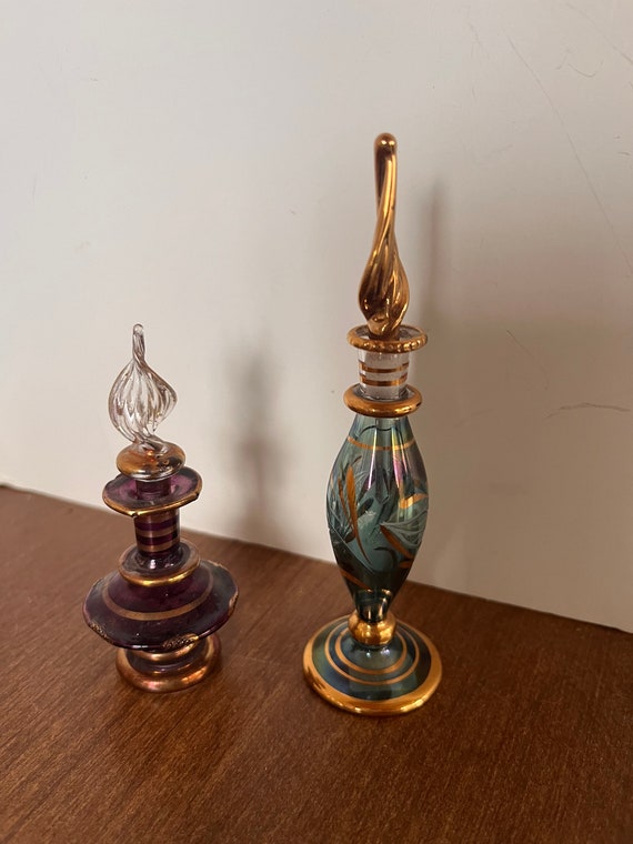 Glass Perfume Bottles with Glass stoppers Essential Oil Holders Diffusers Vanity Tray Decor vintage Perfume bottles Miniature Glass Bottles