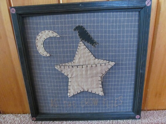 As The Crow Flies Primitive Crows Primitive Star Decor Rustic Cabin sign Rustic Wood Cabin Sign Rustic Cabin Decor Primitive Wall Decor