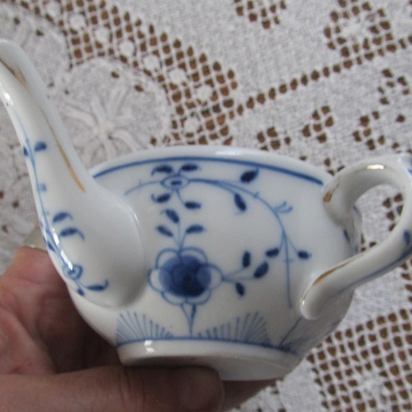 Victorian Flow Blue Delft Baby Feeder Invalid Feeder W.T & C Germany Porcelain Blue White Cup Blue Danube Blue Onion Cup Flow Blue