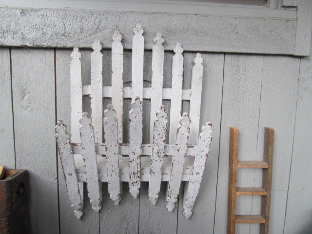 White Picket Fence Wall Decor Farmhouse Wall Decor Picket Chippy White