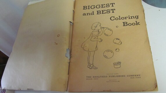 Saalfield ヴィンテージ 塗り絵 1940年代 3冊セット USA 1940 Coloring Book,biggest and Best Coloring Book,made in the USA