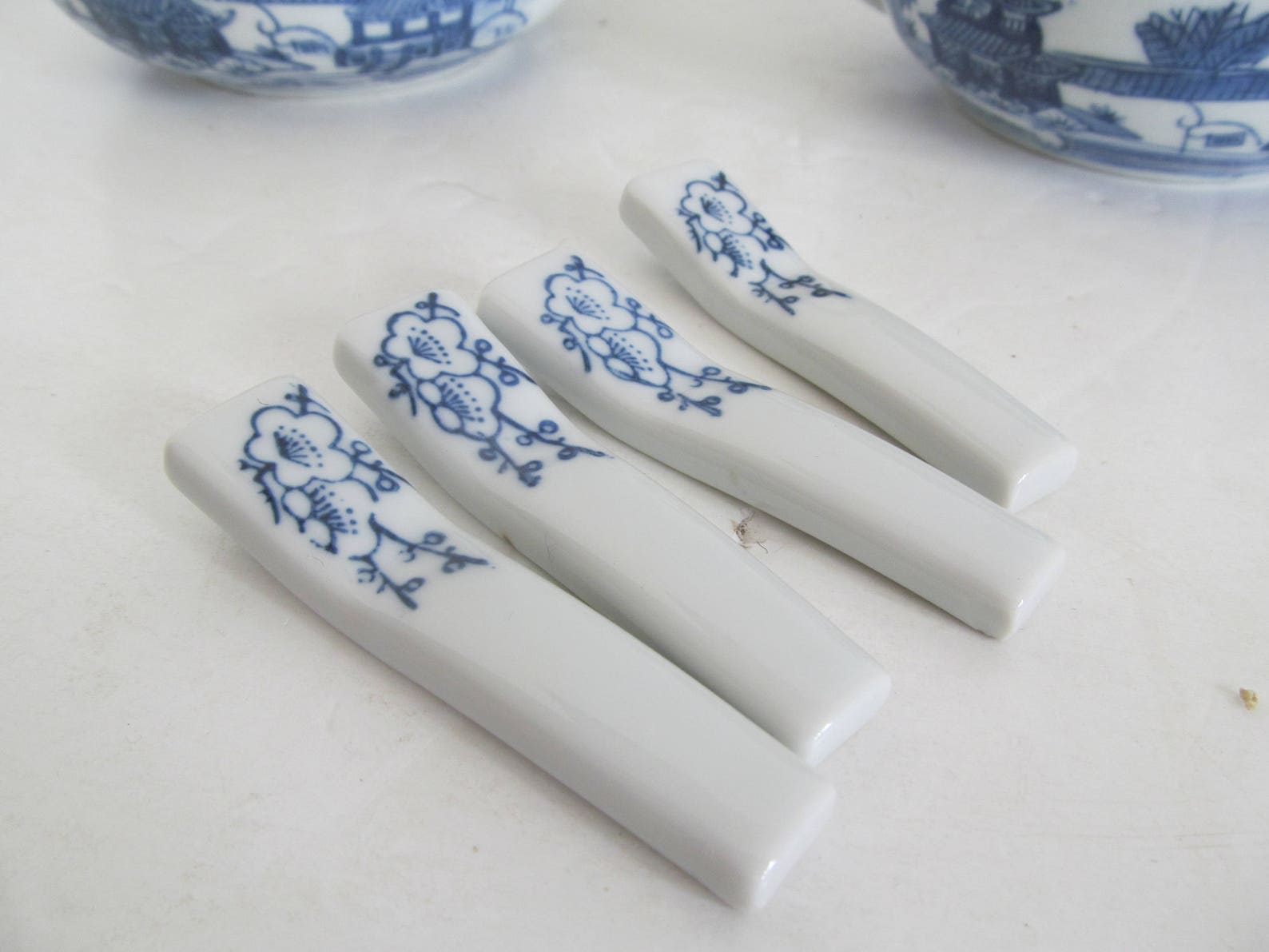 Chopstick Holders Chopstick Rests Blue and White China Etsy