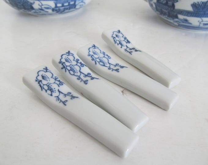 Chopstick Holders Chopstick Rests Blue and White China Chopstick Rest Japanese Decor Chopstick Stand Spoon Rest Knife Rest Sushi Set