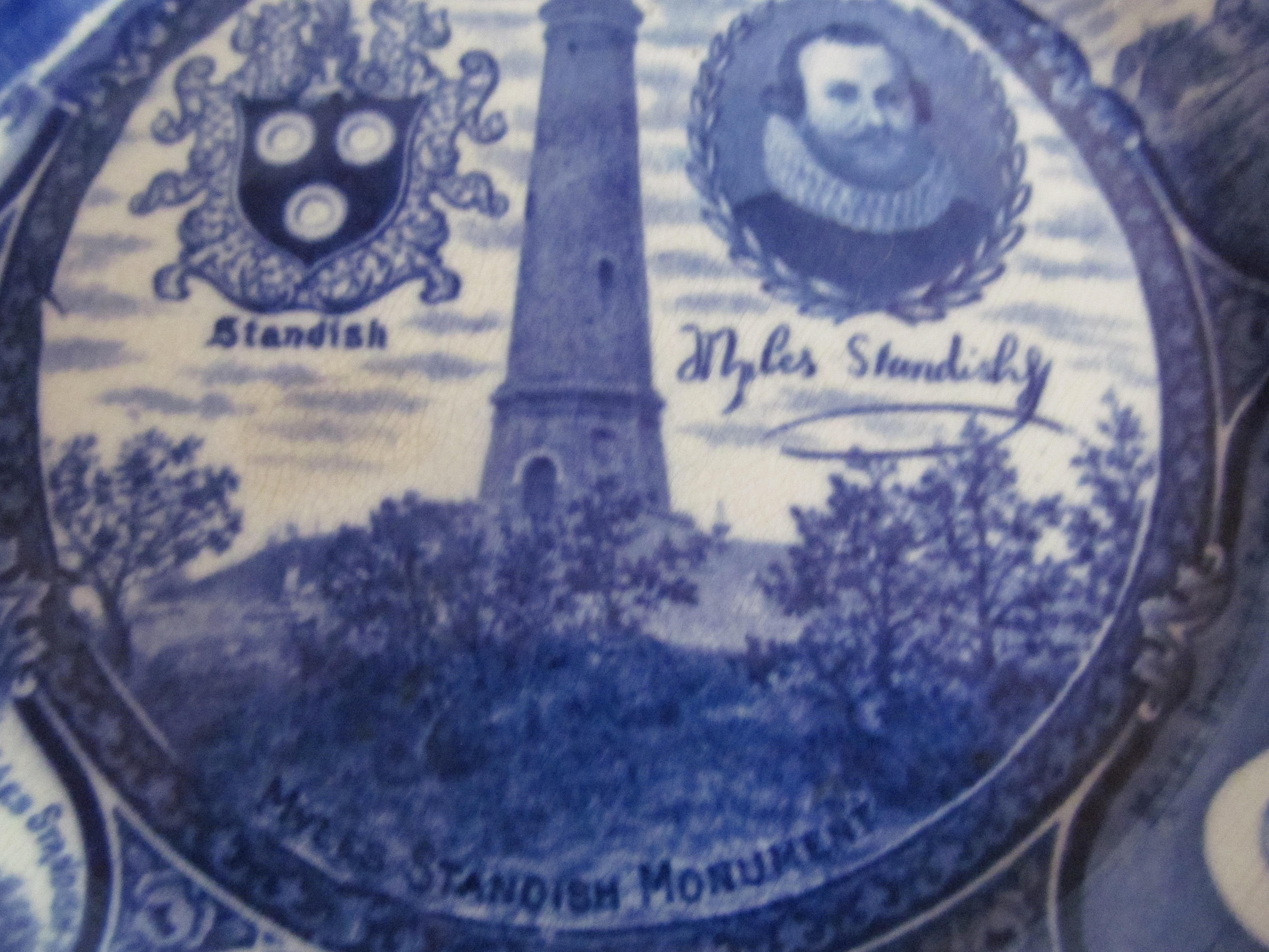 Historical blue Plates Niles Standish Staffordshire England Rowland