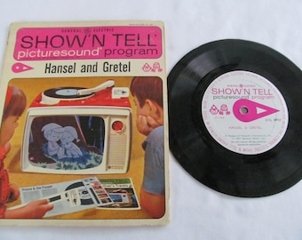 Hansel and Gretel Show N Tell  Picture Sound Program General Electric 1964 1965 Childrens 33 rpm record Learning Library childrens 60s Toys