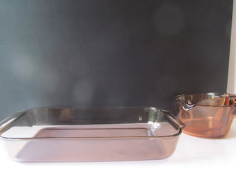13 x 9 Pyrex Corning Brown Vision Bakeware Pans Clear Brown Glass cookware Corning Pyrex 3 QT Brown Bohemian Kitchen KettlesGlass Corning