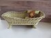 Antique Baby Doll Cradle Wood and Wicker Cradle Antique Doll Furniture Nursery Room Decor baby Shower Gift Basket Nursery Room Decor 