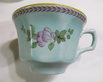 Adams England Calyx Ware Teacups 2418, Antique William Adams Calyx Ware Singapore Floral Pattern Adams Calyx ware Tea Cups set Estbp 1657