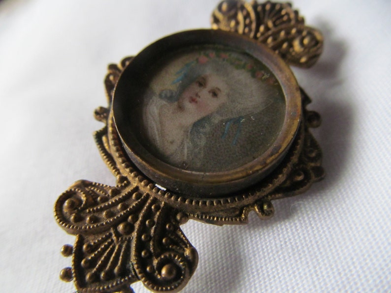 Marie Antoinette Antique Victorian French Brooch Victorian Lady Portrait Edwardian Cameo Brooch Rare Antique Cameo Brooch Edwardian Jewelry image 4