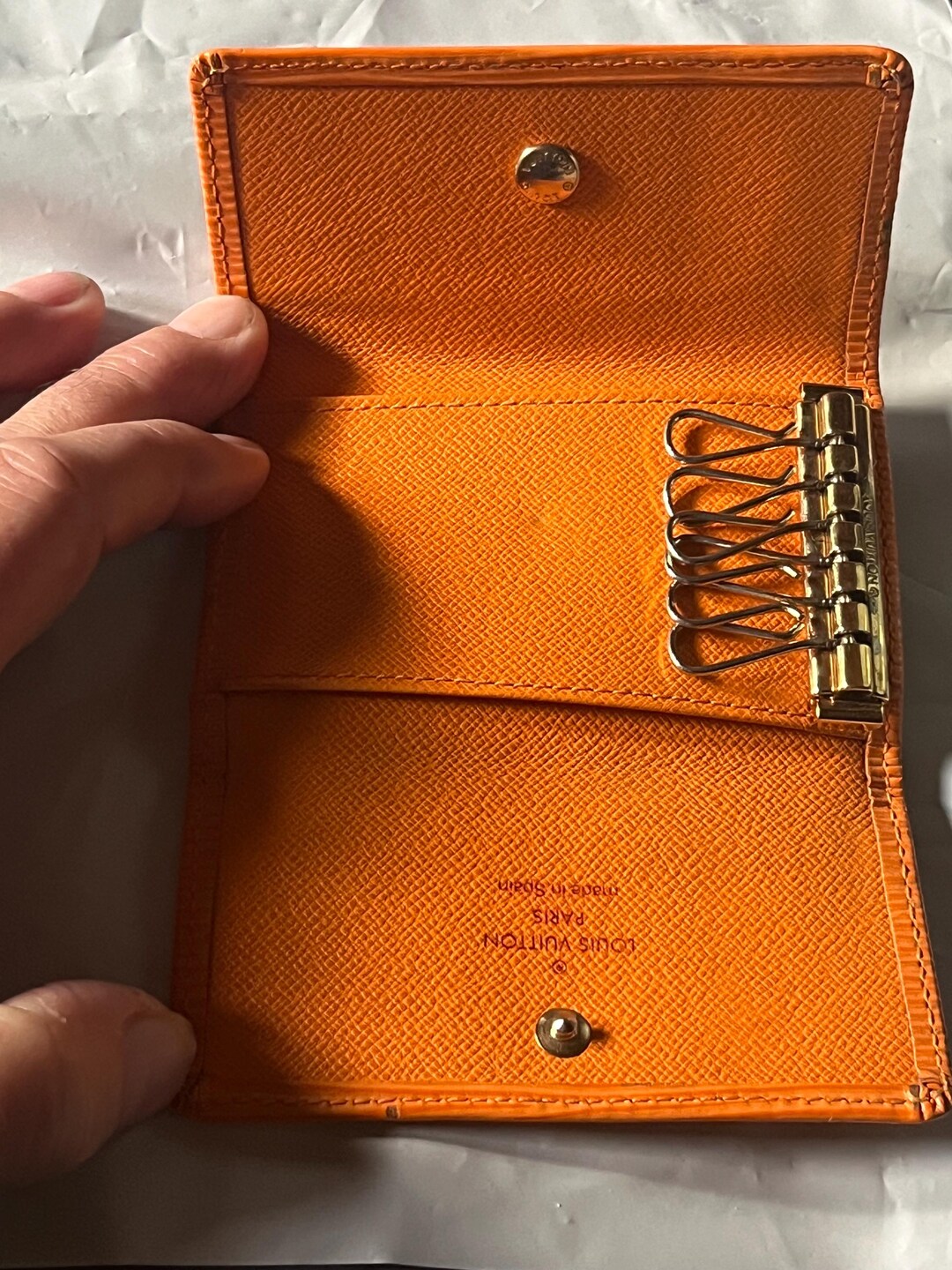Louis Vuitton Epi Key Holder LV Epi Orange Key Wallet - Etsy