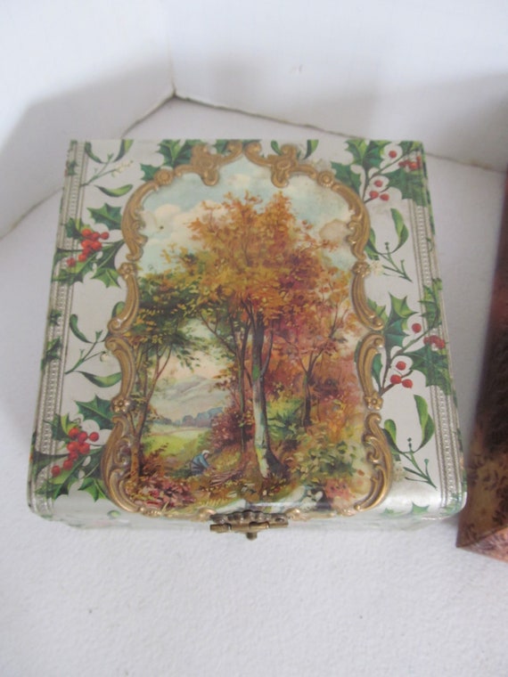 Victorian Celluloid Jewelry Box Silk Lined Vanity… - image 1