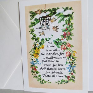 Welcome New Home Cards Vintage Friendship Card with Envelope Vintage Unused Friends Cards Greeting Cards House warming Cards New Home Cards