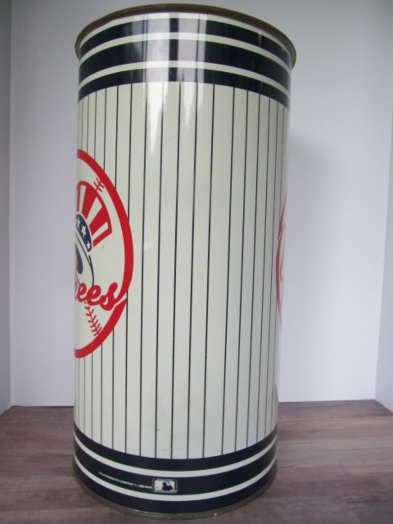 1989 NY Yankees Waste Basket Tin Barrel Major League Baseball Etsy