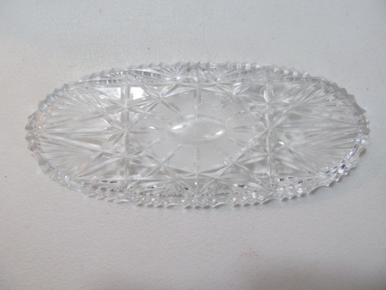 Beautiful Lead Crystal Serving Tray Sawtooth Crystal Clear Etsy
