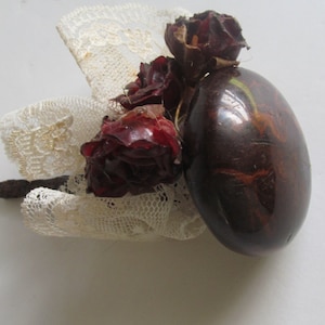 Bennington Rockingham Pottery Victorian Doorknob Lace Dried Roses Shabby Decor Antique Victorian Door Knobs Antique Door Knob Restoration