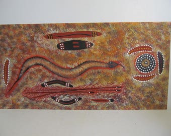 Barney Daniels Tjungurrayi Snake Dreaming Aboriginal Painting Australian Art Aboriginal wall Art Australia Aborigine Barney Daniels Painting