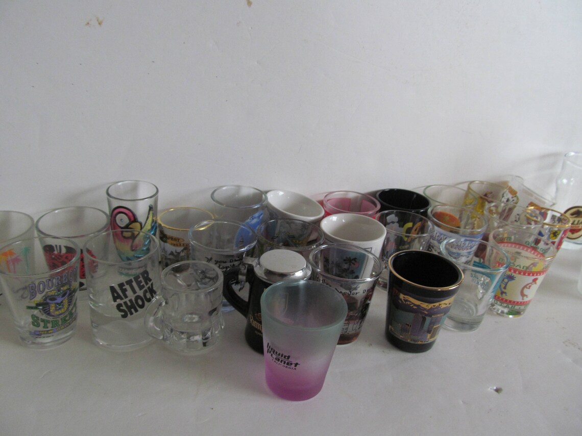 Liquid Shot Glass California Vintage Shot Glass Bar Etsy