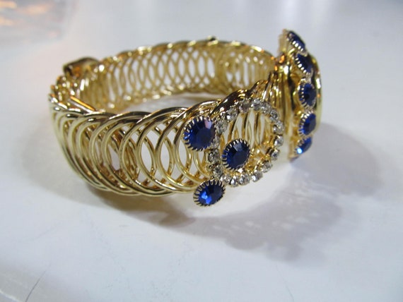 Lovely Gold Blue stone Watch Saphire Blue Wrist W… - image 4