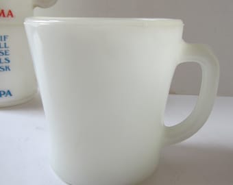 White Anchor Hocking coffee cups Mid Century White milk Glass Coffee mugs Anchor Hocking White Mugs Replacement China