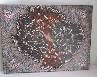 Aboriginal Paintings Bush Banana Dreaming Maxie Napangarde Hand Painting Wall decor Australian Art on Canvas Aboriginal wall art paintings
