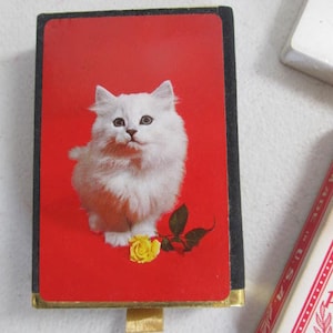 White Kitten Full Deck Playing Cards Vintage Playing Cards White Cat Vintage Deck of Cards Bohemian Game Room Decor card Games