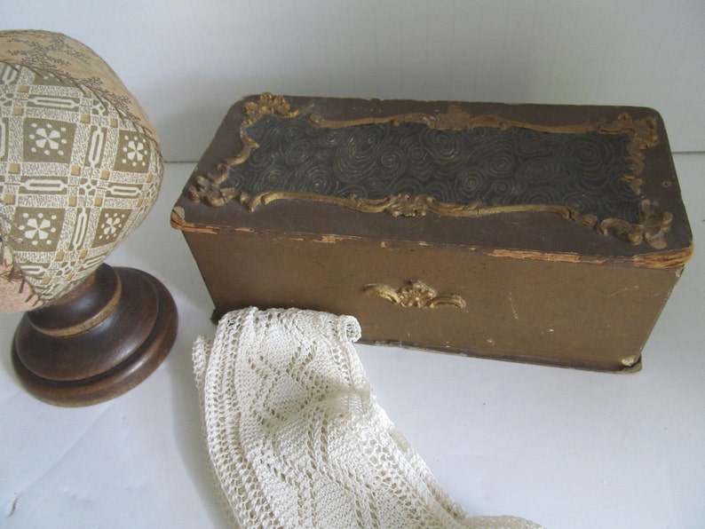 Antique Sewing Box Antique Victorian Sewing Box Sewing Notions Haberdashery Case Haberdashery Display Drawer Civil War Era