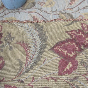 Antique Textiles Double Sided Fabric Botanical 19th Century Home